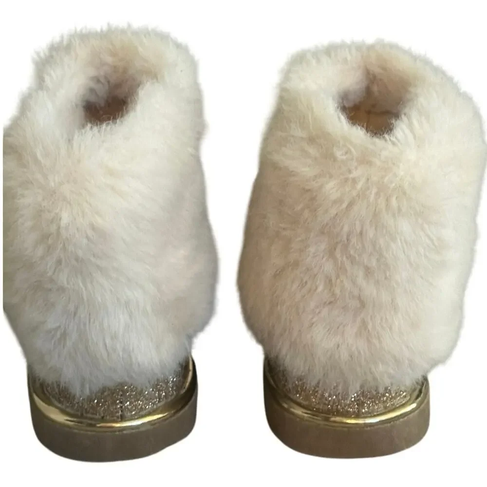 Harper Canyon Gold Glitter Faux Fur Winter Boots Toddler Girls Size 7C